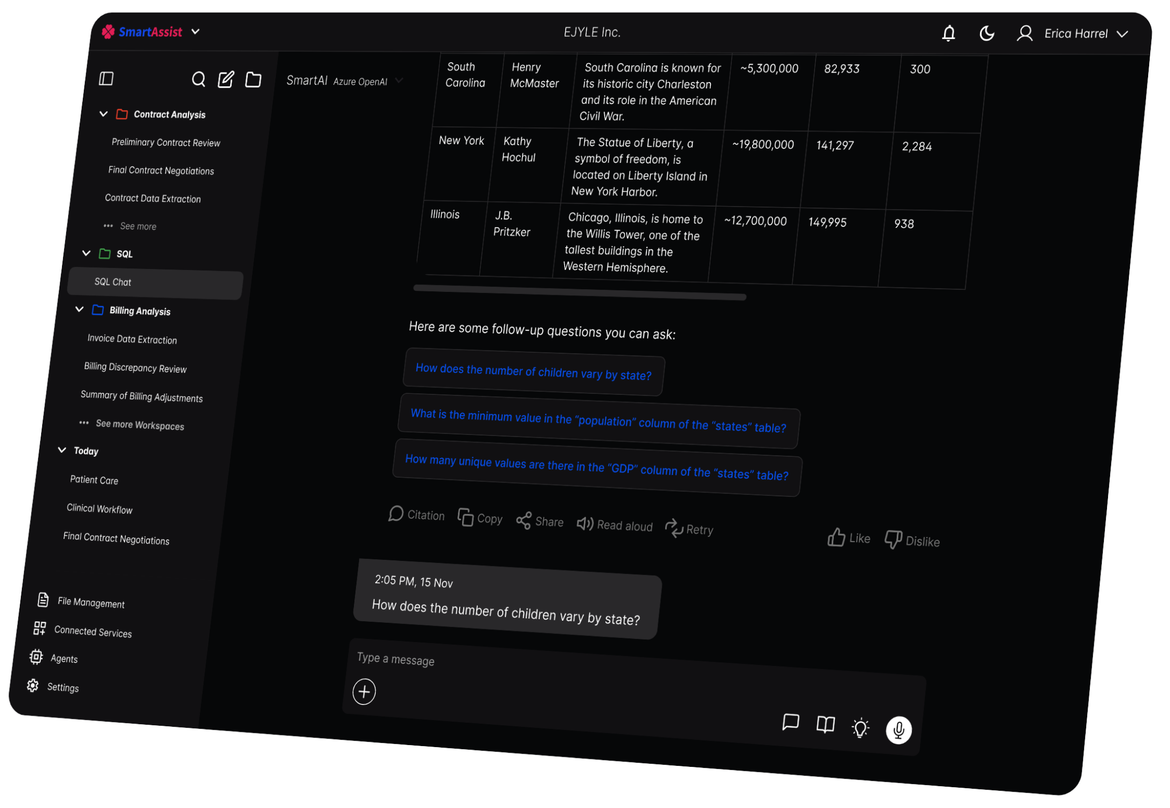 SmartAssist Query Table